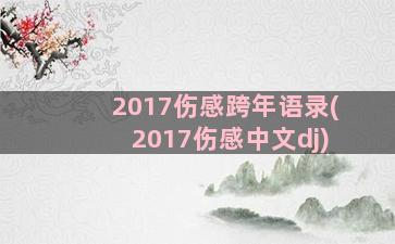 2017伤感跨年语录(2017伤感中文dj)